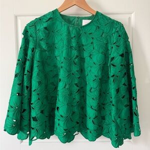 Tuckernuck Atlantic Pacific Mia 3d Lace Top | Color: Green | Size: Large $249